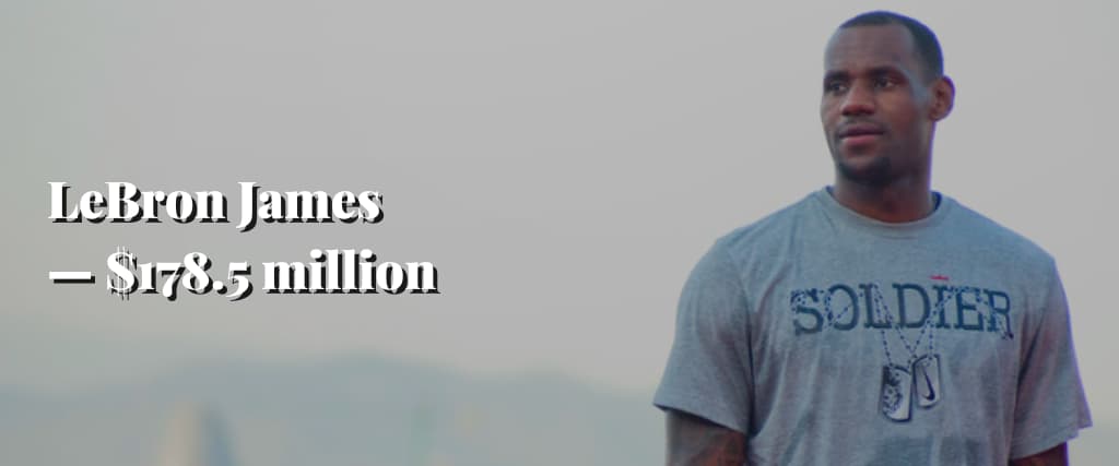 LeBron James — $178.5 million